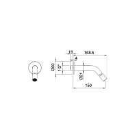 Treemme 40MM Излив настенный для биде, цвет: нержавеющая сталь 1379IS