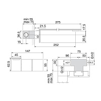 Treemme 5MM Смеситель для раковины настенный встраиваемый, цвет: нержавеющая сталь 2552IS