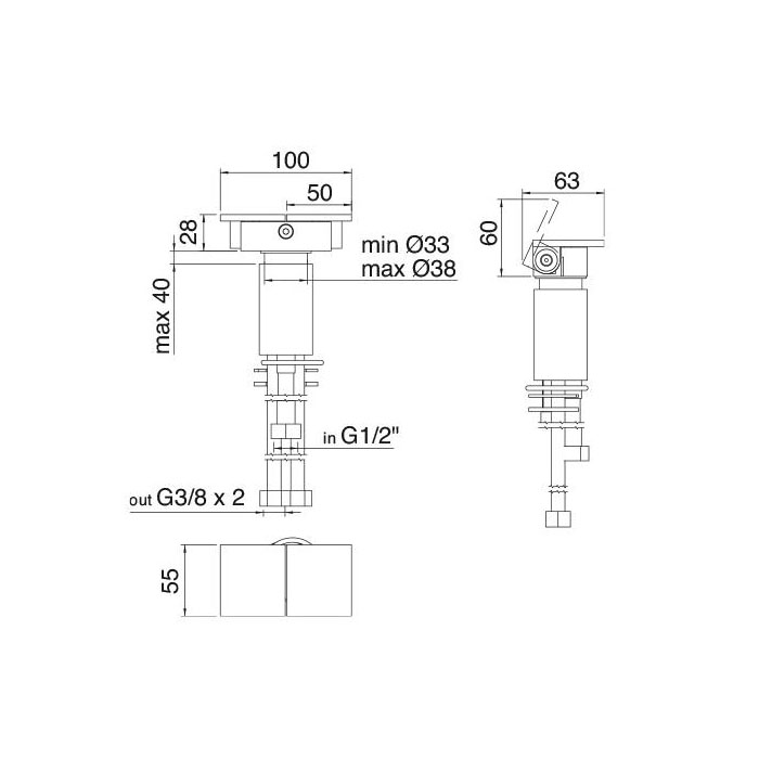 Treemme 5MM Смеситель для раковины на 1 отврестие, без излива, цвет: нержавеющая сталь 257101IS