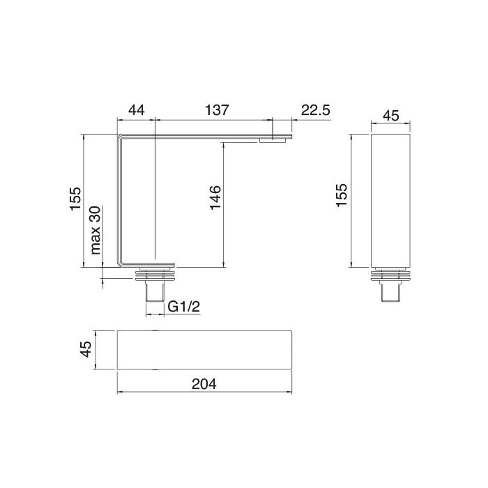 Treemme 5MM Излив для раковины, цвет: нержавеющая сталь 281010IS