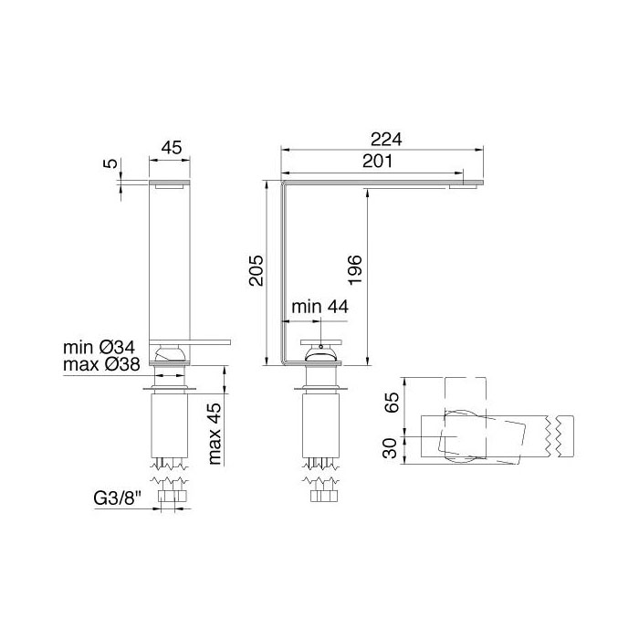 Treemme 5MM Смеситель для раковины, цвет: нержавеющая сталь 28185MIS