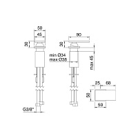 Treemme 5MM Смеситель для раковины/ванны на 1 отврестие, без излива, цвет: нержавеющая сталь 286501IS