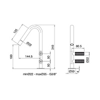 Treemme 22MM Смеситель для раковины, цвет: нержавеющая сталь 3014IS