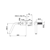 Treemme 22MM Смеситель для раковины настенный встраиваемый, цвет: нержавеющая сталь 3051IS