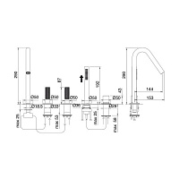 Treemme 22MM Смеситель на борт ванны, на 5 отверстий, цвет: нержавеющая сталь 6006IS