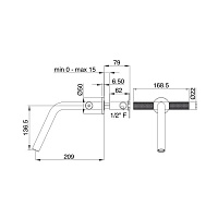 Treemme 22MM Смеситель для раковины настенный встраиваемый, цвет: нержавеющая сталь 6052IS