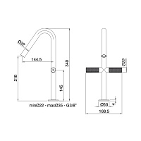 Treemme 22MM Смеситель для раковины, цвет: нержавеющая сталь 6053IS