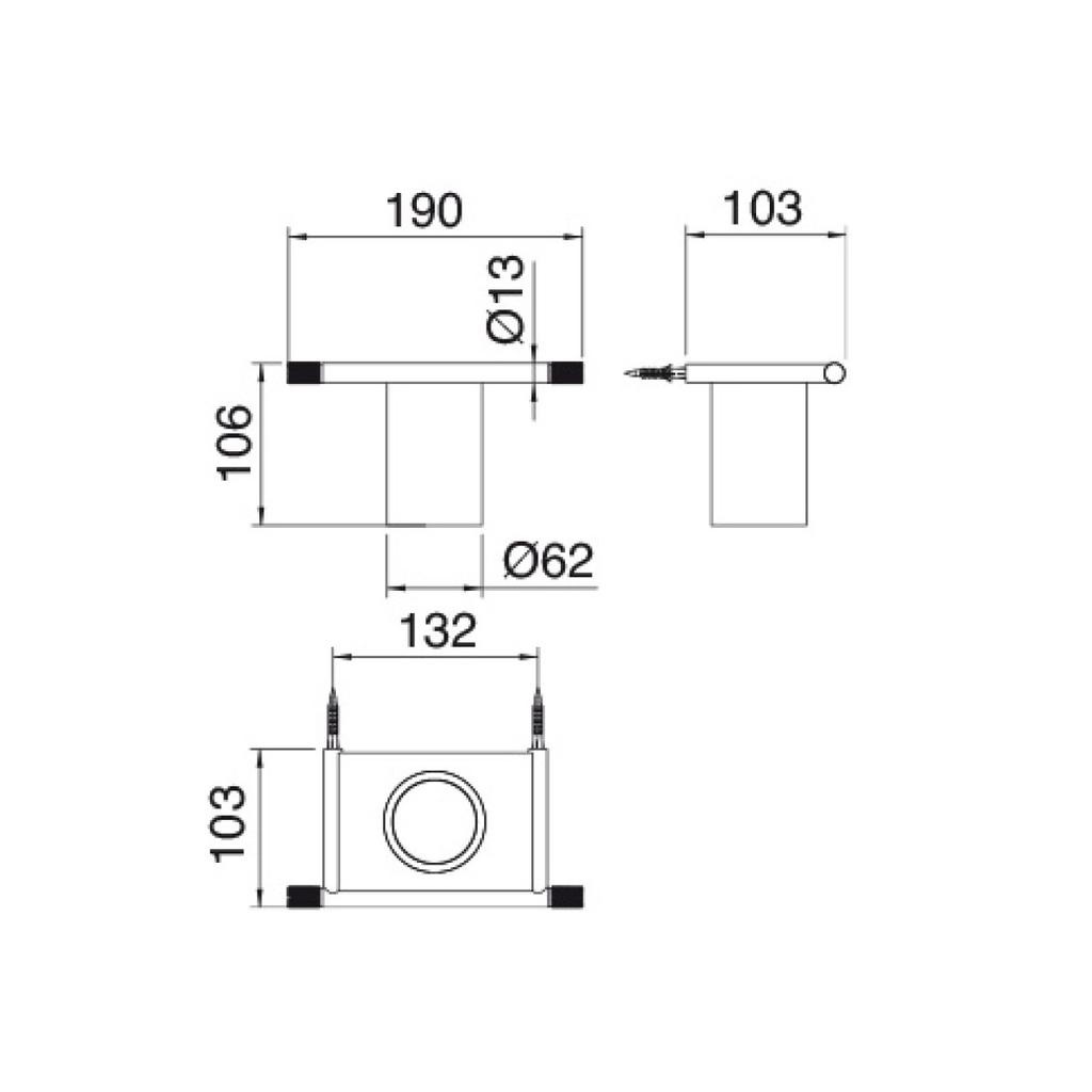 Treemme 22MM Стакан подвесной, нержавеющая сталь/кориан, цвет: нержавеющая сталь 8304IS