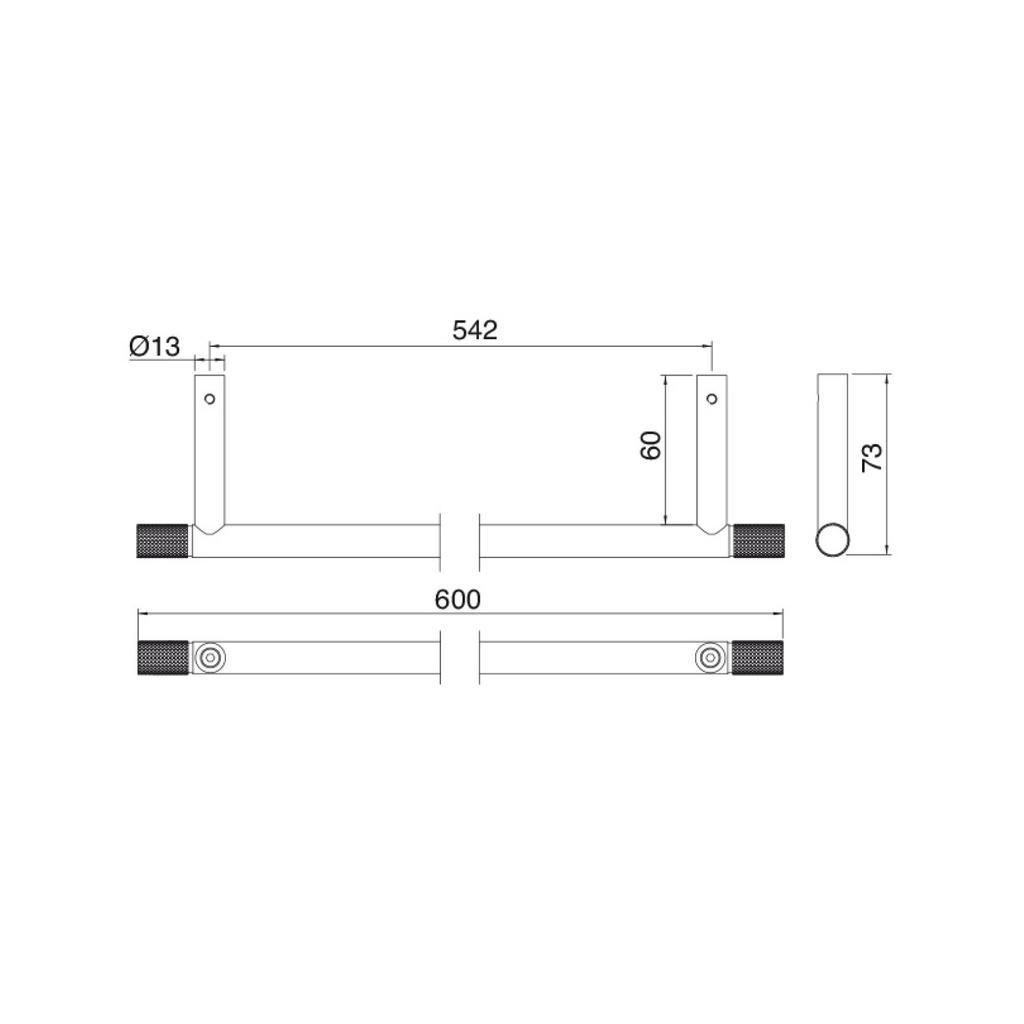 Treemme 22MM Полотенцедержатель 60 см, нержавеющая сталь, цвет: нержавеющая сталь 8305IS