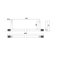 Treemme 22MM Полотенцедержатель 60 см, нержавеющая сталь, цвет: нержавеющая сталь 8305IS