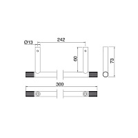 Treemme 22MM Полотенцедержатель 30 см, нержавеющая сталь, цвет: нержавеющая сталь 8324IS
