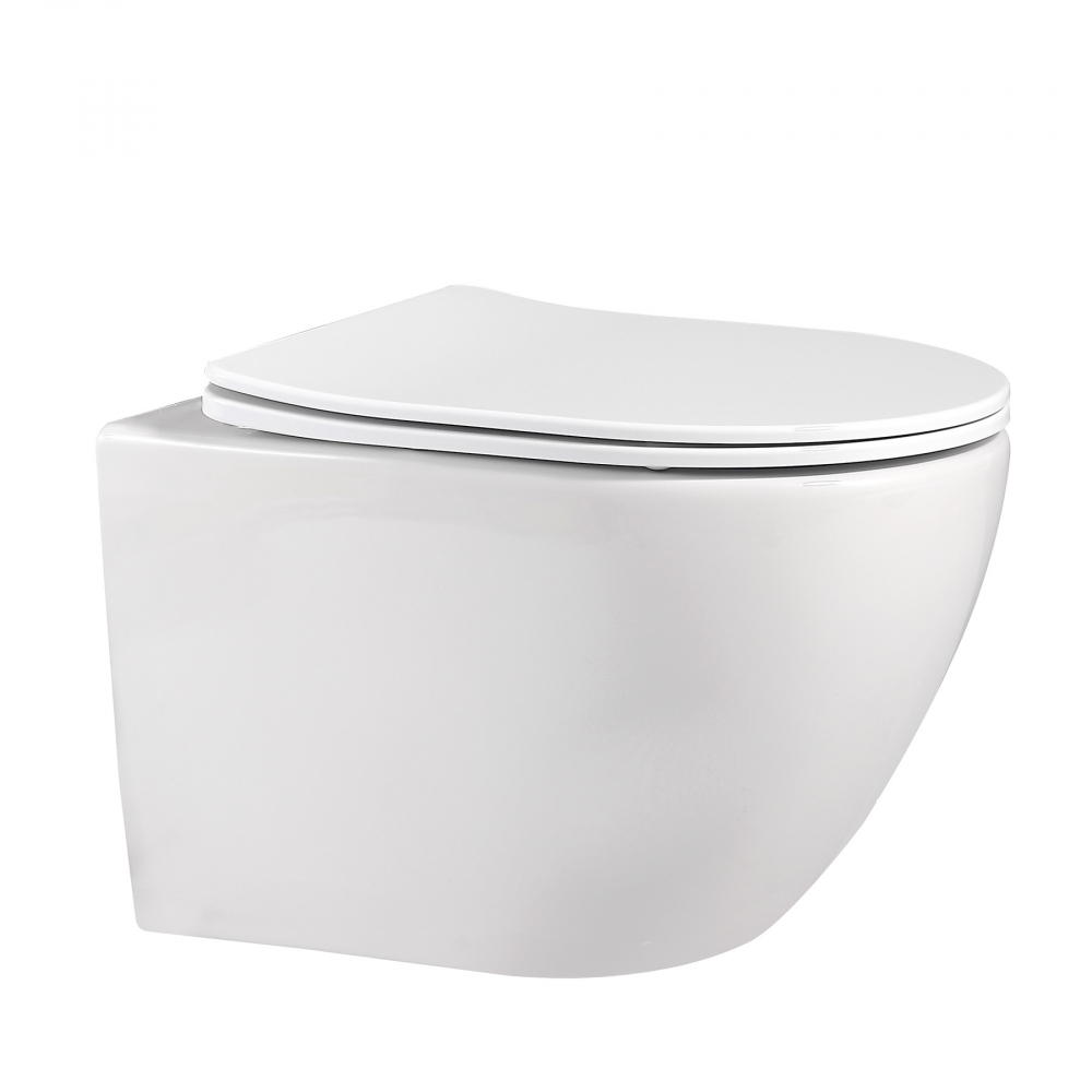 Abber Bequem Унитаз подвесной, безободковый 35,5x49x36h см, цвет: белый AC1100