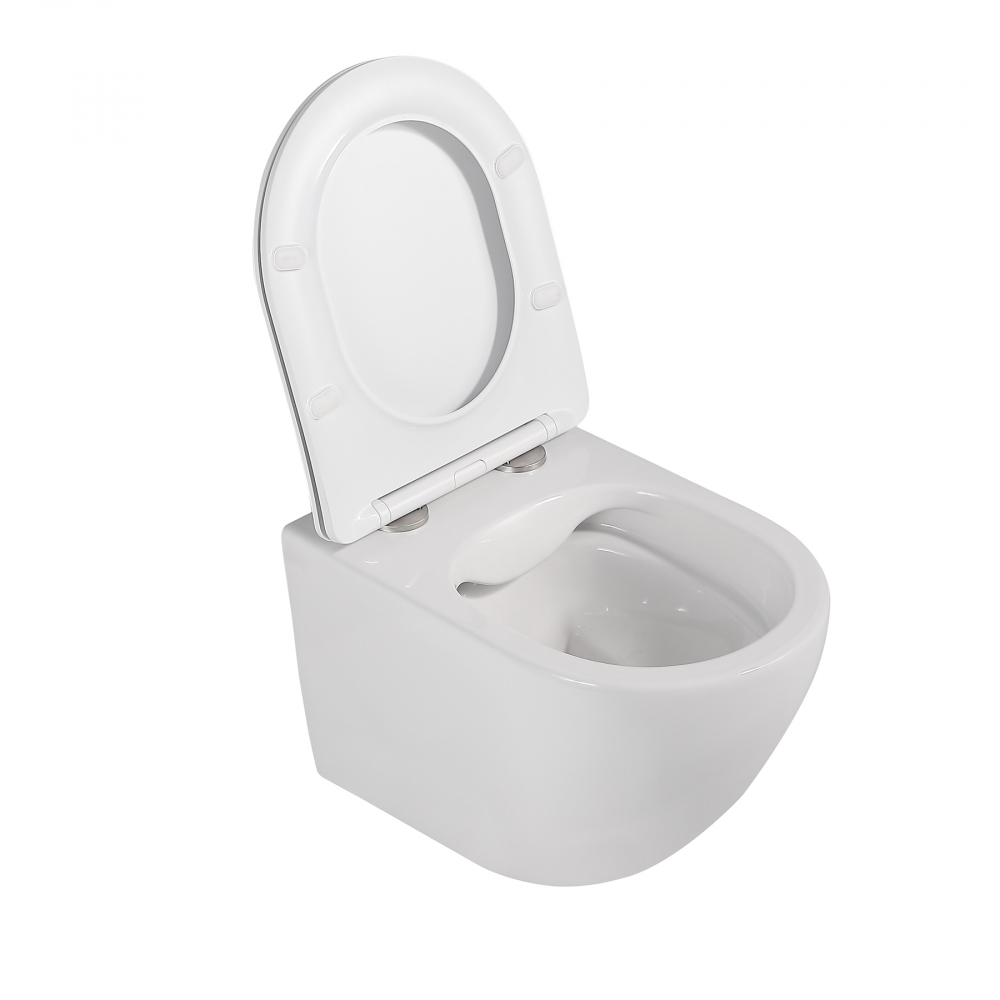 Abber Bequem Унитаз подвесной, безободковый 35,5x49x36h см, цвет: белый AC1100