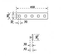 Abber Stein Вешалка на 5 крючков 45 см, цвет: белый матовый AS1650
