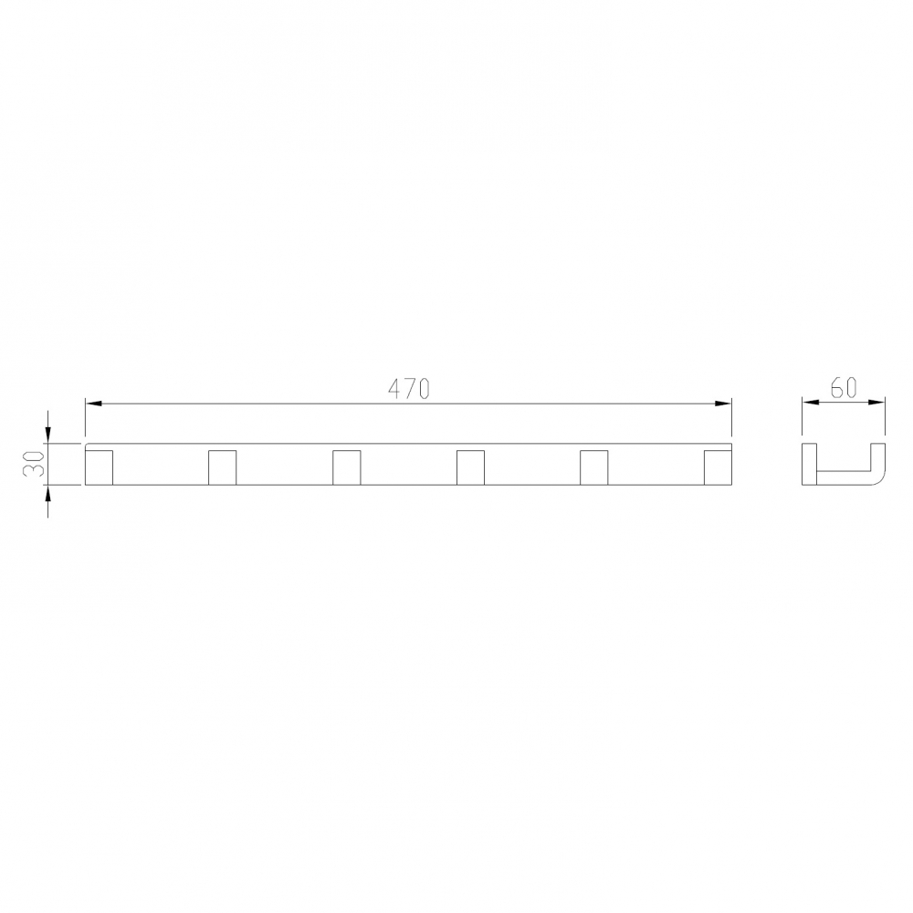 Abber Westen Вешалка на 6 крючков 47 см, цвет: хром AA1752