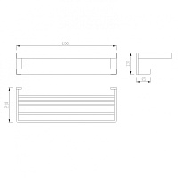 Abber Westen Полка для полотенец 60x21x13h см, цвет: золото матовое AA1758G