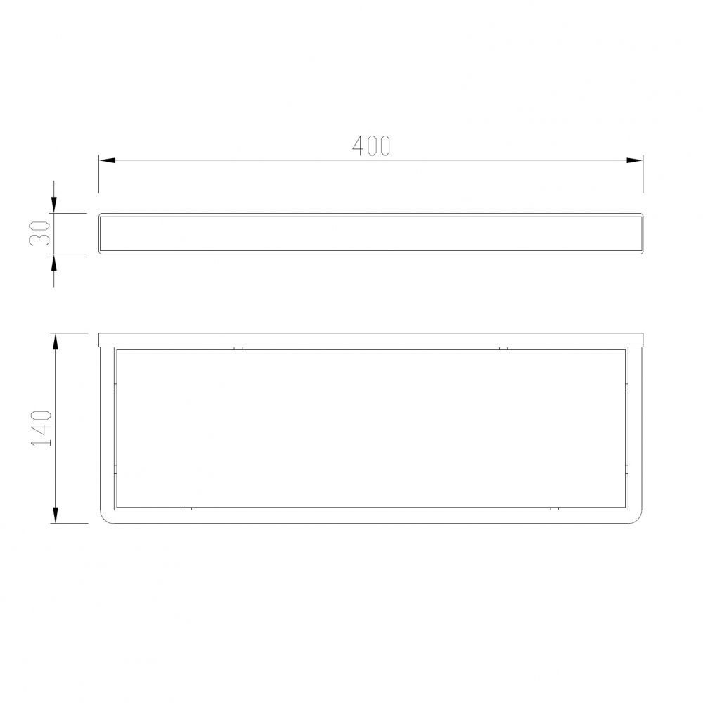 Abber Westen Полка стеклянная 40x14 см, цвет: золото матовое AA1759G