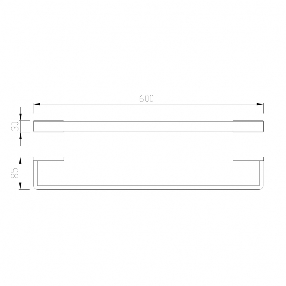 Abber Westen Полотенцедержатель 60 см, цвет: черный матовый AA1754B
