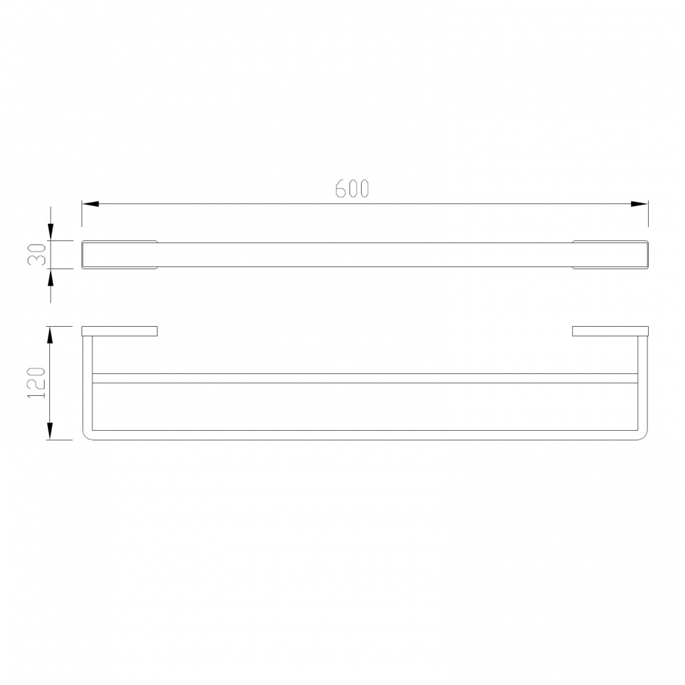 Abber Westen Полотенцедержатель двойной 60 см, цвет: хром AA1757