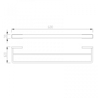 Abber Westen Полотенцедержатель двойной 60 см, цвет: черный матовый AA1757B
