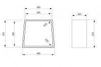 Abber Stein Стульчик для ванной 48x22x42h см, цвет: черный матовый AS1638MB