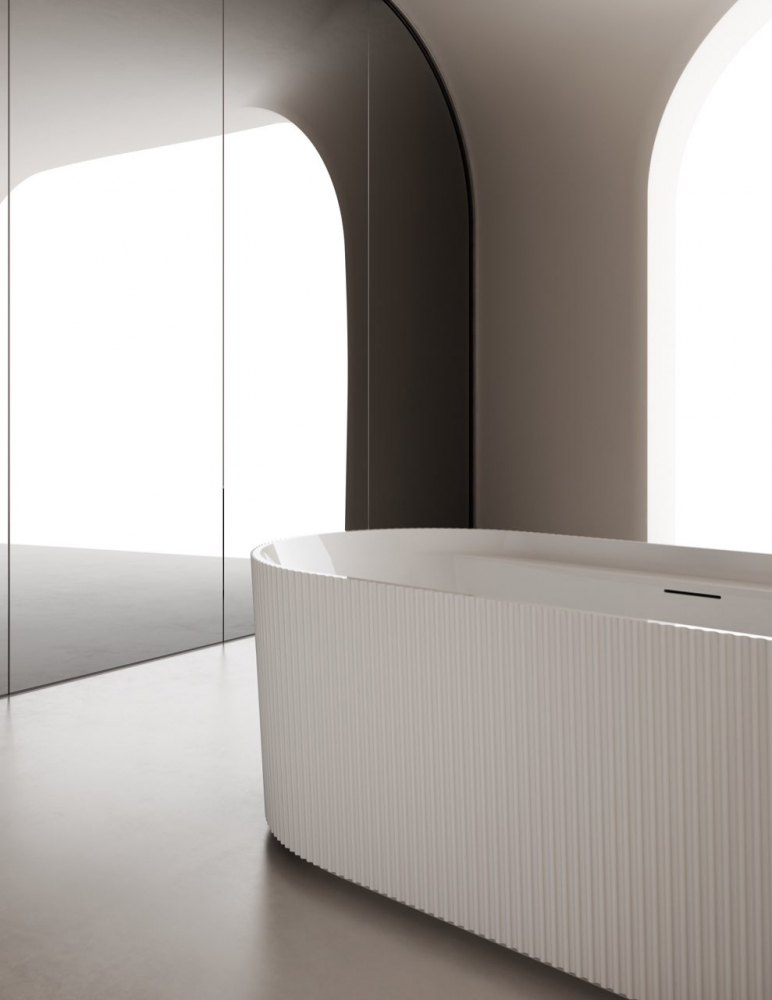 Abber Акриловая ванна отдельностоящая овальная 170x80x58h см, цвет: белый матовый AB9444MW