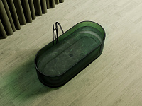 Abber Kristall Прозрачная ванна отдельностоящая овальная 170x75x55h см, цвет: зеленый AT9708Emerald