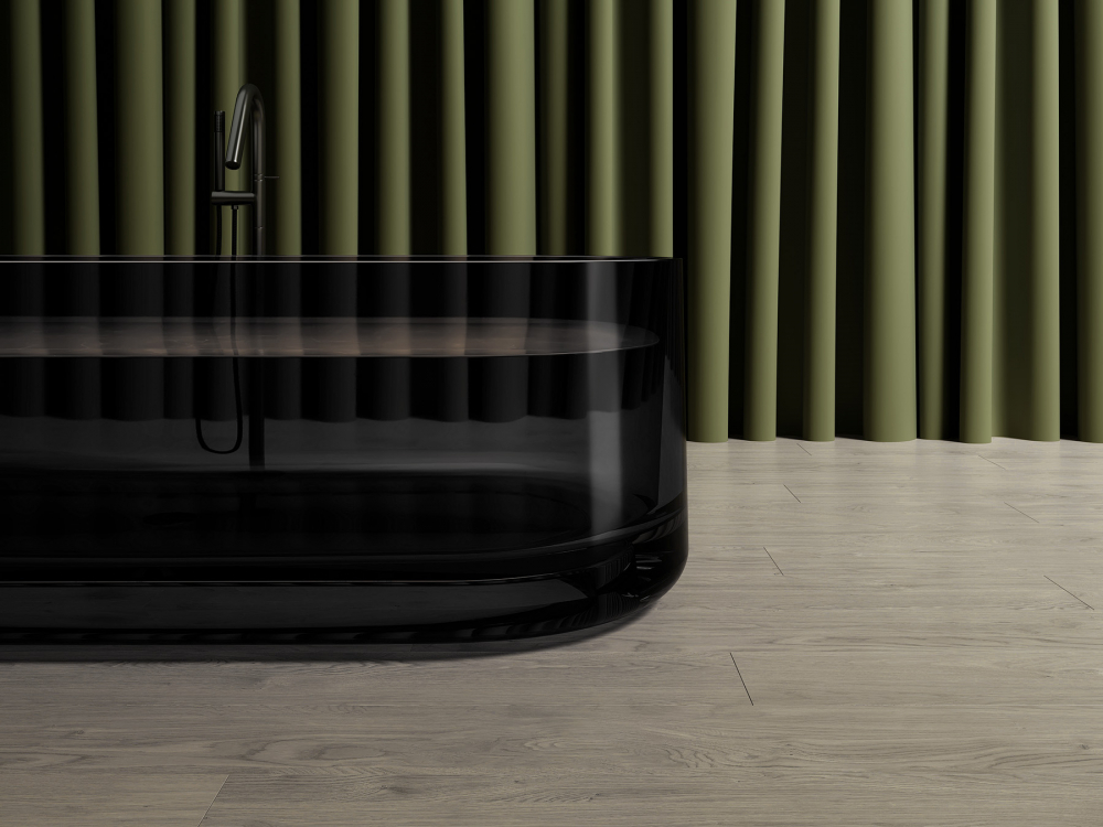 Abber Kristall Прозрачная ванна отдельностоящая овальная 170x75x55h см, цвет: черный AT9708Onyx