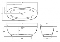 Abber Kristall Прозрачная ванна отдельностоящая овальная 170x75x55h см, цвет: оливковый AT9703Vesuvian