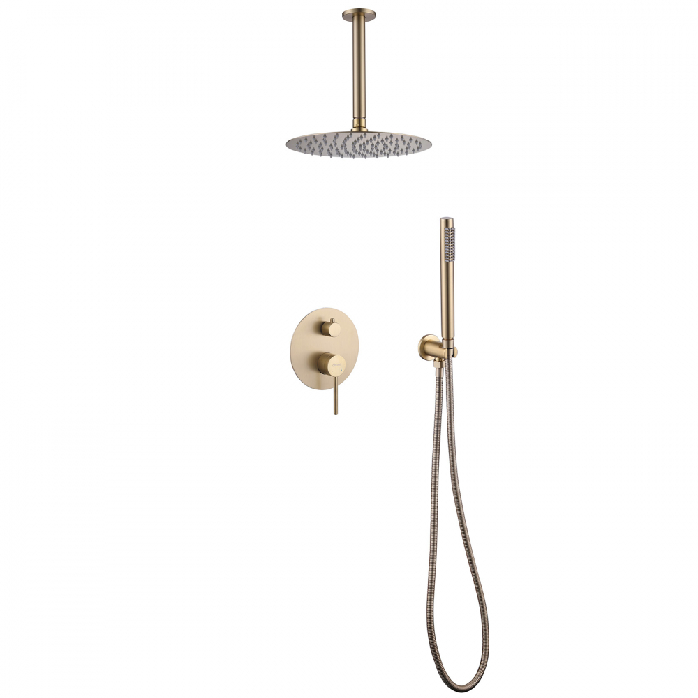 Abber Emotion Душевой комплект встраиваемый, лейка 20 см, цвет: золото AF8821G