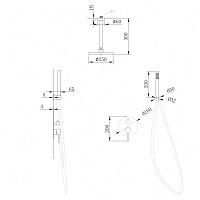 Abber Emotion Душевой комплект встраиваемый, лейка 20 см, цвет: золото AF8821G