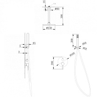 Abber Emotion Душевой комплект встраиваемый, лейка 20 см, цвет: черный AF8821B