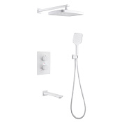 Abber Weiss Insel Душевой комплект встраиваемый, термостат, лейка 24 см, излив 20,3 см, цвет: белый AF8050W
