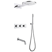 Abber Wasser Kreis Душевой комплект встраиваемый, термостат, лейка 20 см, излив 20 см, цвет: хром AF8150