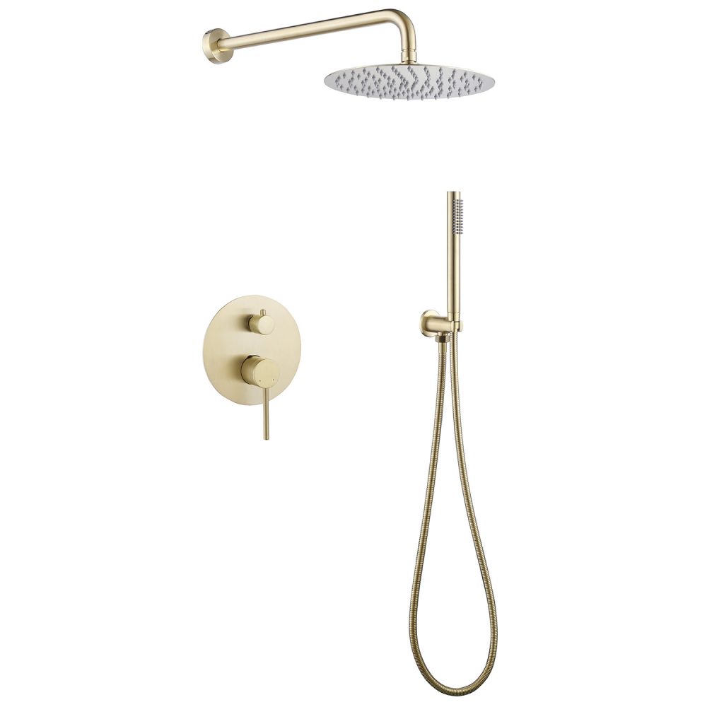 Abber Emotion Душевой комплект встраиваемый, лейка 20 см, цвет: золото AF8818G