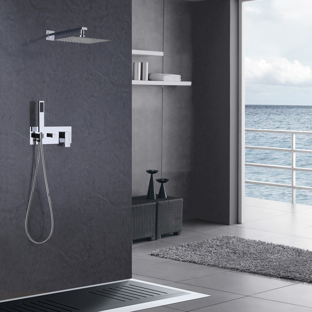 Abber Daheim Душевой комплект встраиваемый, лейка 20 см, цвет: хром AF8218