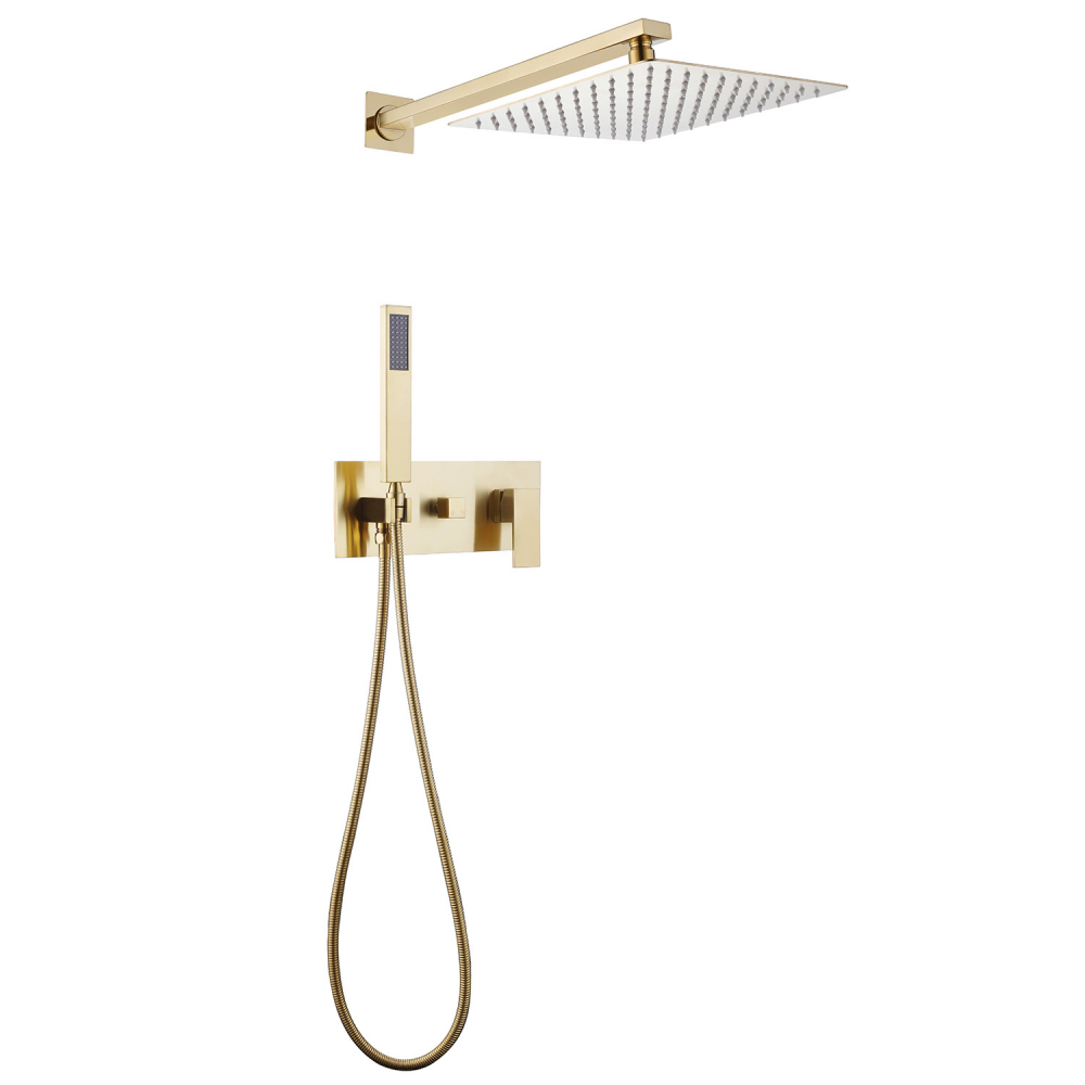 Abber Daheim Душевой комплект встраиваемый, лейка 20 см, цвет: золото AF8218G