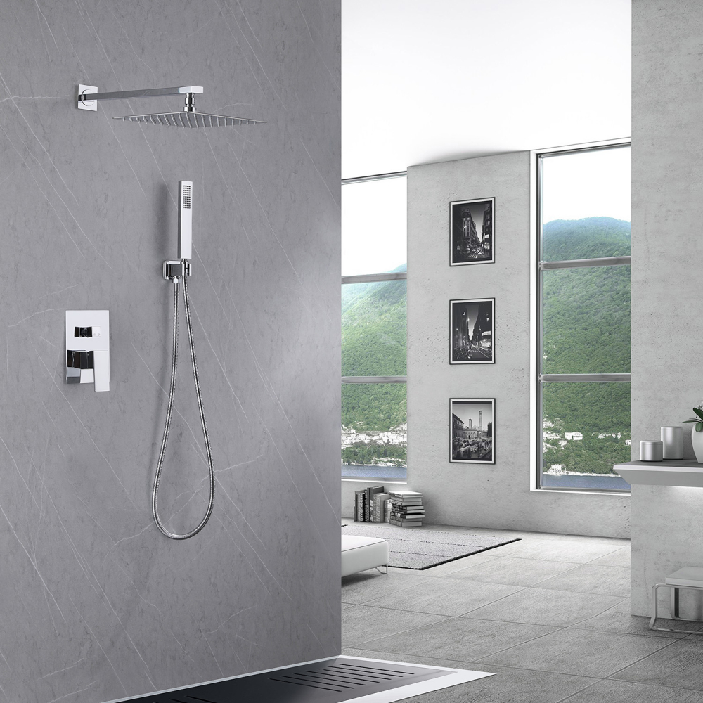 Abber Daheim Душевой комплект встраиваемый, лейка 20 см, цвет: хром AF8219