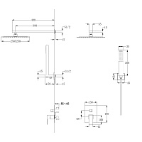 Abber Daheim Душевой комплект встраиваемый, лейка 20 см, цвет: золото AF8219G