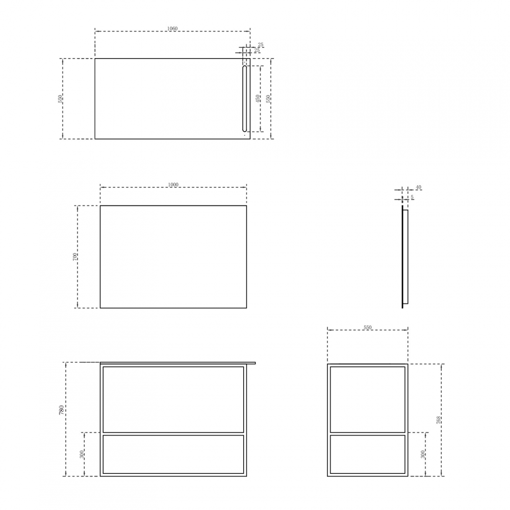 Abber Stein Консоль под раковину напольная 106x55x78h см, цвет: черный AS2631