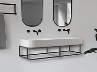 Abber Stein Консоль с раковиной подвесная 120x45x32h см, цвет: черный AS2646