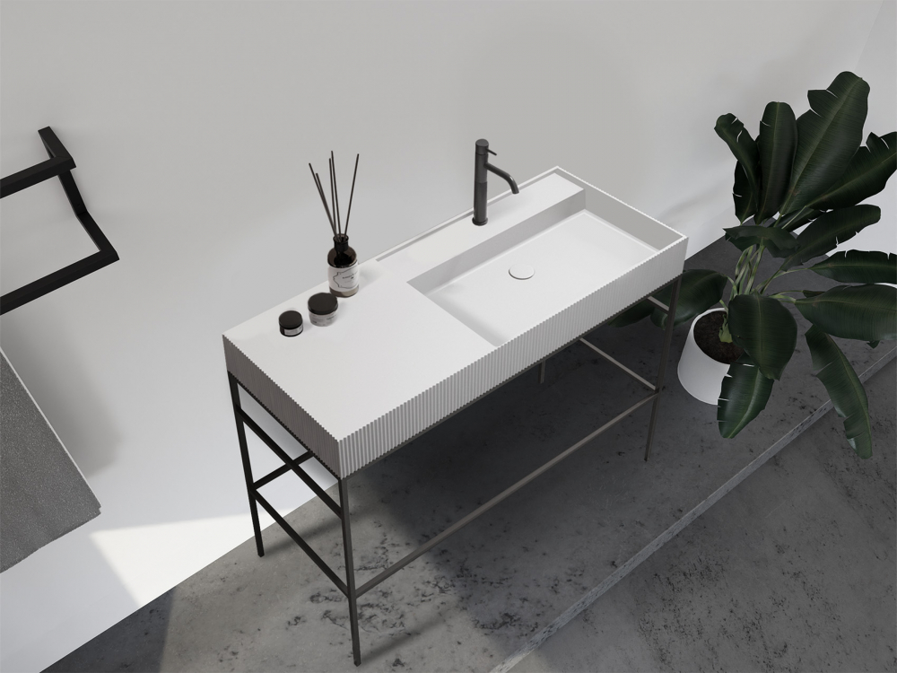 Abber Stein Консоль с раковиной напольная 120x48x85h см, цвет: черный AS2647