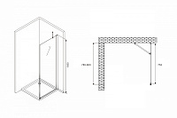 Abber Zart Боковая стенка, стекло 6мм 80x195h см, цвет: хром S81