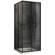 Abber Schwarzer Diamant Душевой уголок, раздвижная дверца, стекло 5мм 90x90x190h см, цвет: черный AG02090B5
