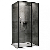 Abber Sonnenstrand Душевой уголок, распашная дверца, стекло 6мм 100x90x195h см, цвет: черный AG04100BS-S90B