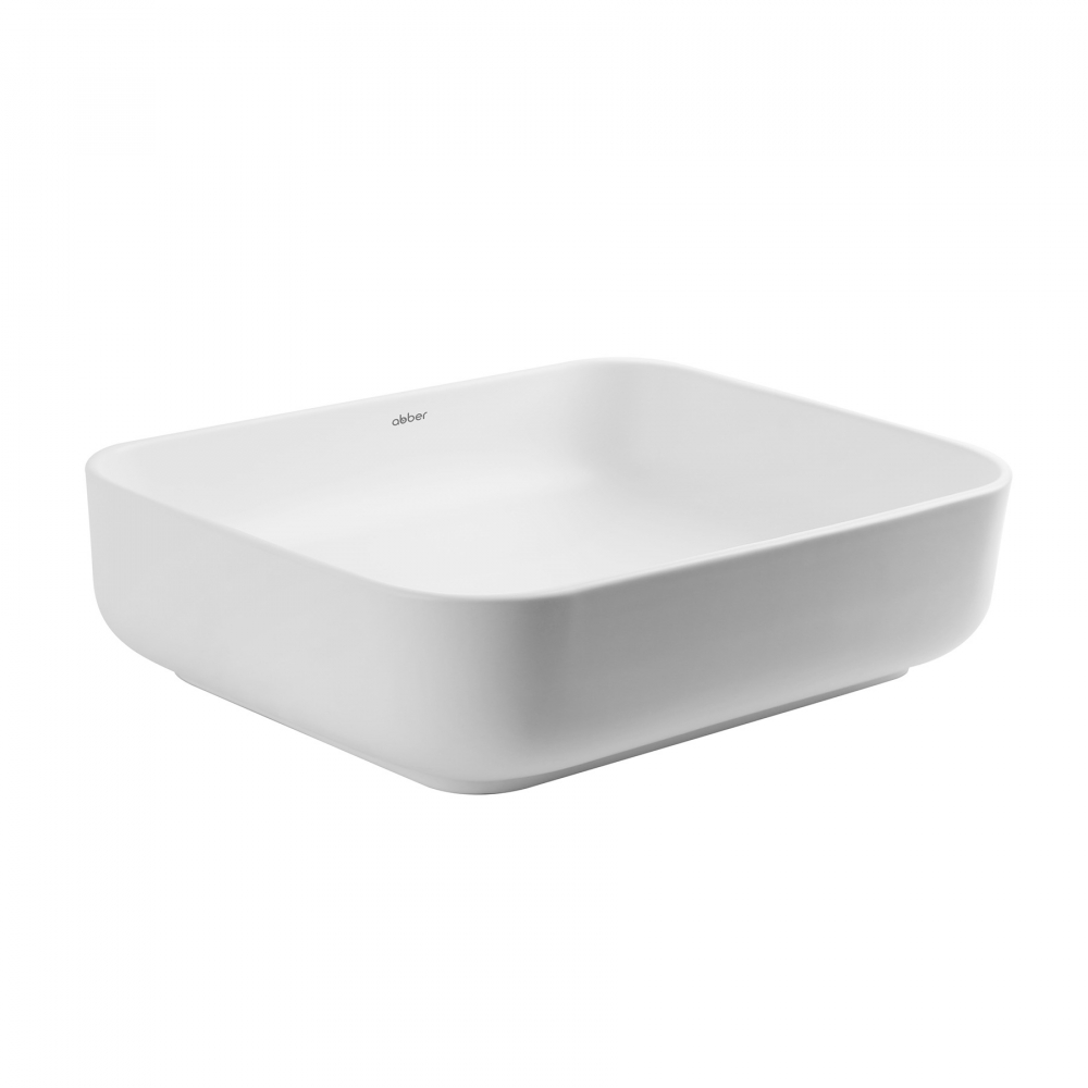 Abber Rechteck Раковина накладная прямоугольная 50x39x14h см, цвет: белый матовый AC2202MW