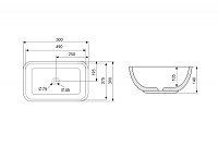 Abber Rechteck Раковина накладная прямоугольная 50x39x14h см, цвет: белый матовый AC2202MW