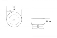 Abber Bequem Раковина накладная круглая 40x40x12h см, цвет: белый матовый AC2109MW