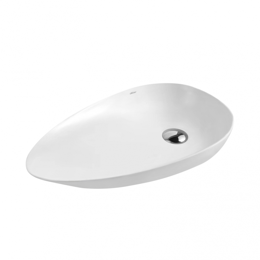 Abber Bequem Раковина накладная овальная 59x36x11h см, цвет: белый AC2117