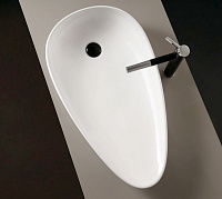 Abber Bequem Раковина накладная овальная 59x36x11h см, цвет: белый AC2117